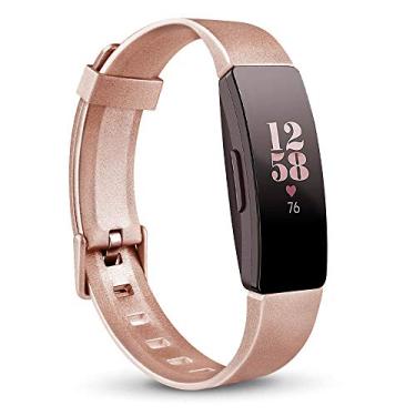 Imagem de Pulseiras de TPU macias AK compatíveis com Fitbit Inspire HR/Fitbit Inspire/Fitbit Ace 2 bandas, pulseiras esportivas à prova d'água para Fitbit Inspire HR Fitness Tracker, 1-Rose gold, Small