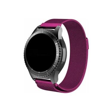 Imagem de Pulseira 22mm Magnética Milanese compatível com Galaxy Watch 3 45mm - Galaxy Watch 46mm - Gear S3 Frontier - Amz-fit GTR 47mm (C7) (Roxo)
