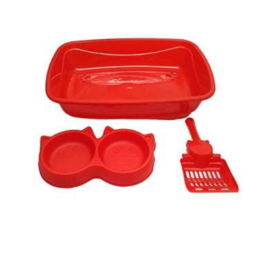 Imagem de Pet Injet Kit Gato Luxo 3X1 Vermelho Para Gatos