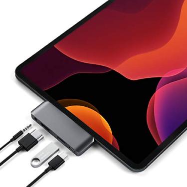 Imagem de Satechi Adaptador De Hub De Celular Pro Tipo-C Móvel Com Carregamento USB-C Pd, 4K HDMI, USB 3.0 & 3.5Mm Headphone Jack - Compatível Com 2020/2018 Ipad Pro, Microsoft Surface Go Space Grey