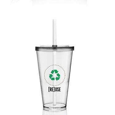 Imagem de 8 Copos com Tampa e Canudo Eco Reuse um Copo KrystalON