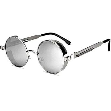 Imagem de Óculos de sol Banned 1976 Steampunk Círculo Retro Redondo Óculos de sol Polarizados de Liga de Metal Para Homens e Mulheres (C2)