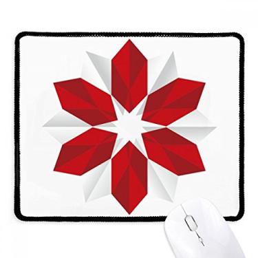 Imagem de Mouse pad abstrato com estampa de origami de flores de Natal com bordas costuradas Tapete de borracha para jogos