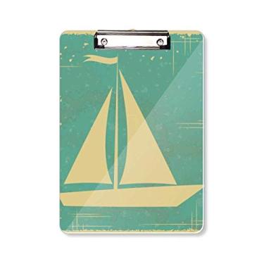 Imagem de Sport Sailing Ilustration Azul Padrão Prancheta Pasta Bloco de Escrita Placa de Apoio A4