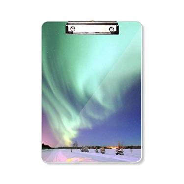 Imagem de Placa de suporte para prancheta Night Stars Arctic Aurora Snow Prancheta A4
