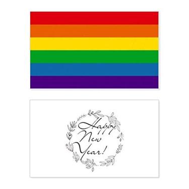 Imagem de Rainbow Gay Bisexuals LGBT Festival Ano Novo Cartão de felicitações Mensagem Abençoada Presente