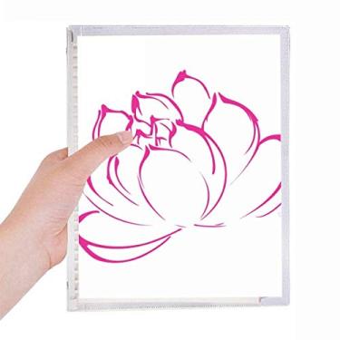 Imagem de Caderno com estampa de flor de lótus com folhas soltas e diário recarregável