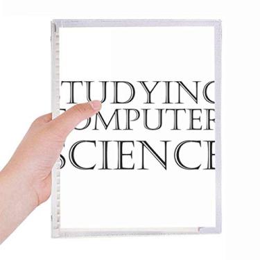 Imagem de Caderno de frases curtas para estudar, ciência da computação, diário de folhas soltas recarregável