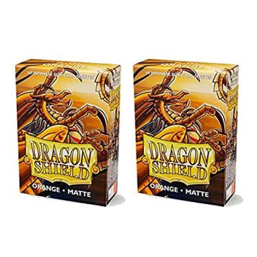 Imagem de Dragon Shield Bundle: 2 Packs of 60 Count Japanese Size Mini Matte Card Sleeves - Matte Orange