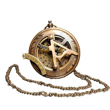 Imagem de Refluxo de objetos antigos, conjunto de cobre com pedras preciosas, bússola, relógio de bolso, bússola, estilo C31 estatuetas ornamentos presentes artesanato antiguidades chinesas/176