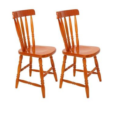 Imagem de Kit Com 2 Cadeiras Piratini Em Madeira Maciça Colonial 150 Mel