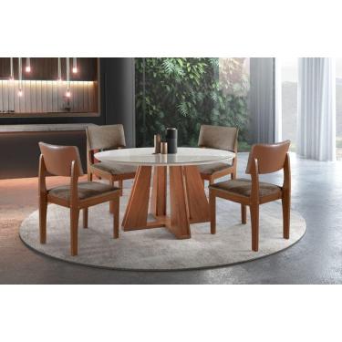 Imagem de Sala de Jantar Completa com 4 Cadeiras 1,10x1,10m - Rubi Turim - LJ Móveis