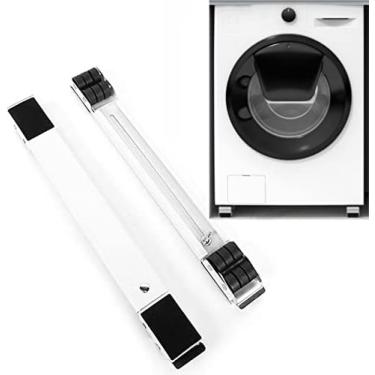 Imagem de Suporte Para Lavadora Base Para Secador, Pedestal Ajustável Para Mini Geladeira, Base Móvel Universal Com 24 Rodas Para Máquina De Lavar, 2 Pçs,Branco,Pleasant63