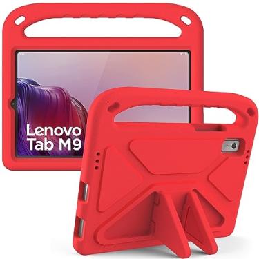 Imagem de Capa infantil compatível com Lenovo Tab M9 (TB-310FU) 9,0 polegadas versão 2023, suporte leve à prova de choque capa protetora adequada para crianças (cor: vermelho)