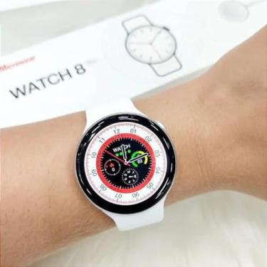 Imagem de Relógio Smartwatch Feminino E Masculino com NFC W28 Pro Redondo (Branco)