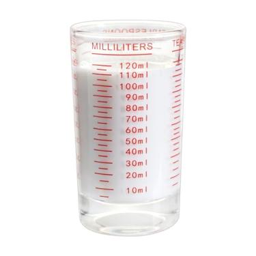 Imagem de BCnmviku Copo de medição Copo de Vidro 120 ml Líquido Pesado Espresso Linha Preta (1, Vermelho)