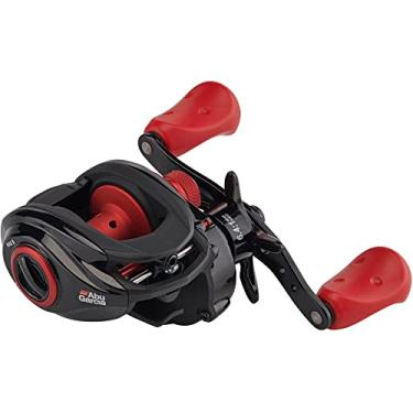 Imagem de Abu Garcia Carretel de pesca Max X Low Profile Baitcast - Carretel de fundição vermelho e preto para pesca de predadores, lúcio, poleiro e zander