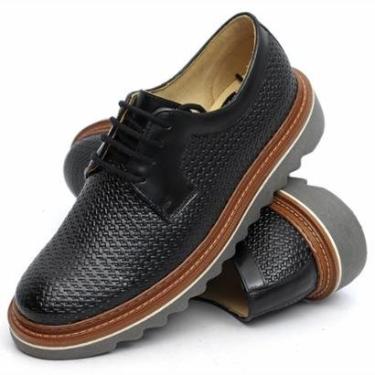 Imagem de Sapato Oxford Masculino Derby Tratorado Couro Premium Tricê-Masculino