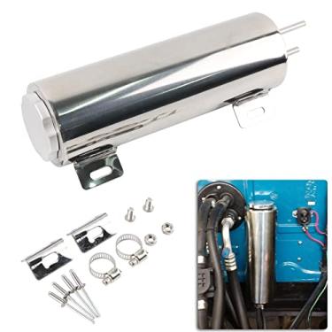 Imagem de BAGARAATAN Tanque universal de transbordamento do radiador de 5 cm x 33 cm, tanque de transbordamento de refrigerante de aço inoxidável 590 ml