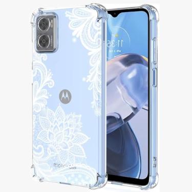 Imagem de Sidande Capa para Motorola E22, Moto E22i XT2239 para meninas e mulheres, capa protetora fina de TPU flexível e floral transparente para Motorola Moto E22 Mandala