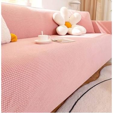Imagem de Sofá Slipcover Sofá Capa Protetor De Móveis Sofá Macio Com Fundo Elástico Para Crianças, Poliéster Spandex Jacquard Tecido Pequenas Verificações (Adequado para 90-118 inch,Rosa)