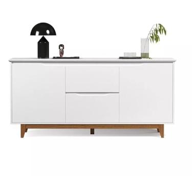 Imagem de Aparador Buffet Moderno Armário 2 Portas 2 Gav Cor - Rede M (Branco)