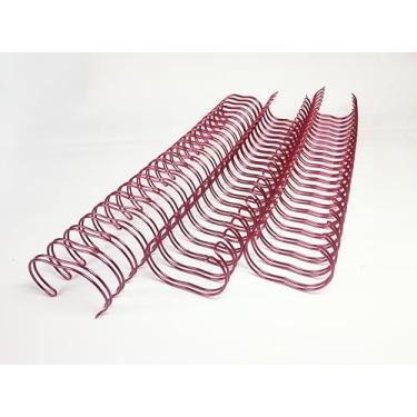 Imagem de Wire-o Para Encadernação 2x1 A4 1"1/4 para 270fls Agendas Planners Caderneta de Saúde Cadernos Livro do Bebe Com 5 Unidades 23 Anéis (Cereja Metalico)