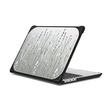 Imagem de Capa CASETiFY Bounce para MacBook Pro de 16” (M3/M4) Design de canto com proteção aprimorada, recortes de ventilação, aderência antiderrapante, florais, jardim de Gigi – preta-transparente