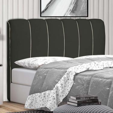 Imagem de Cabeceira Cama Box Casal Berlim 140cm Veludo Cinza