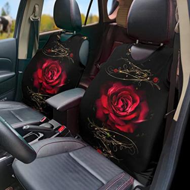 Imagem de GOSTONG Colete de capa de assento de carro com estampa rosa, antiderrapante, protetor de cinto durável para homens e mulheres