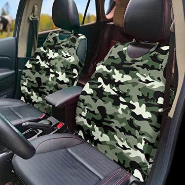 Imagem de GOSTONG Conjunto de 2 coletes de capa de assento de carro com estampa de camuflagem e proteção de veículos com tudo incluso para a maioria dos carros e caminhões SUV