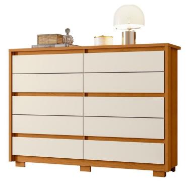 Imagem de Cômoda Quarto Duetto Com 10 Gavetas Cinamomo/off White Cinamomo/off White