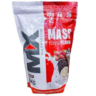 Imagem de Hipercalórico Mass 100% Flavor 3kg - MX Nutrition(Morango)