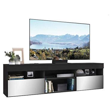 Imagem de Rack Suspenso com Espelho para Tv até 65" Multimóveis Paris Fg3331 com 2 Portas Preto