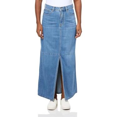 Imagem de UNIONBAY Saia jeans longa feminina com fenda frontal, Tulum, 11