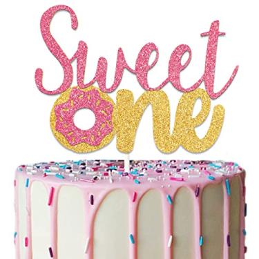 Imagem de Sweet One Birthday Party Supplies, Donut Cake Topper Decorations for Donut Party Supplies Decor(One)