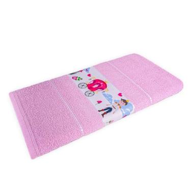 Imagem de Toalha de Banho Infantil Kids Macia 70x110cm 100% Algodão Personagens (Rosa Bebê)