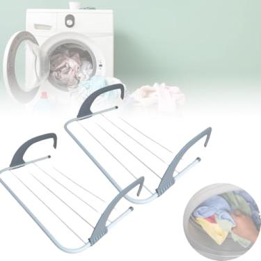 Imagem de Kit 2 Varais Varal Portátil Para Apartamento Secador De Roupas Prático e Retrátil Para Janela e Parede Roupa Apartamento Retrátil Seca Dobrável Multiuso Chão Portas Compacto.