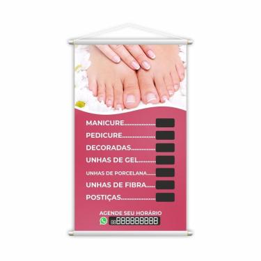 Imagem de Banner Manicure E Pedicure Unha Art Nail Design 80X50Cm