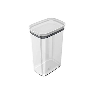 Imagem de Ou, OB700BCF, Pote Hermético Grande Retangular com Tampa 2.3 Litros Porta Mantimentos Cozinha, cor Branco, Poliestireno Silicone