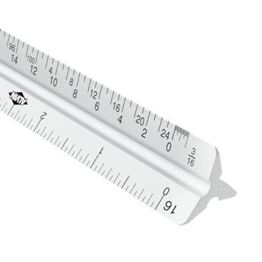 Imagem de Alvin, Escala triangular de arquiteto de alumínio, régua para elaboração e desenho, ótima para estudantes e profissionais – 30,5 cm