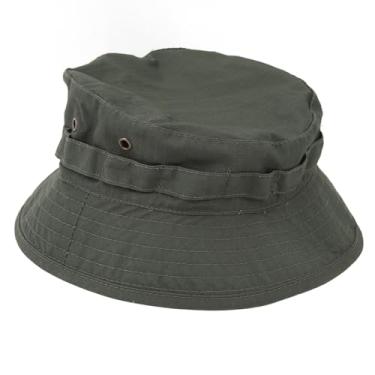 Imagem de Chapéu Balde Chapéu de Sol, Tecido Oxford à Prova D'água Ajustável Boonie Chapéu Balde Chapéu de Chuva boné de Pesca de Praia para Viagens de Pesca na Selva (Exército Verde)