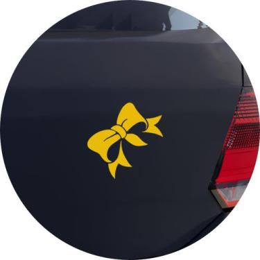 Imagem de Adesivo de Carro Laço de Presente Decorativo - Cor Amarelo - Melhor Ad
