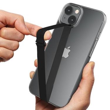Imagem de Alça de telefone em forma de C com clipe para celular, alça de silicone Sinjimoru para capa de telefone com clipe como suporte de laço de telefone para capa de iPhone e telefone Samsung. Clipe de laço Sinji preto 210