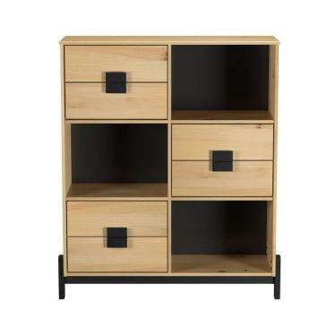 Imagem de Prateleira Biblioteca 3 Nichos E 6 Gavetas | Alla