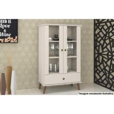 Imagem de Cristaleira Sala Jantar RT3107 c/ 2 Portas e 1 Gaveta Off White - Move