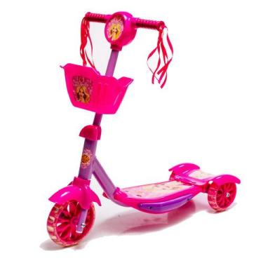 Imagem de Patinete Cestinha Meninas Rosa Com Luz E Sons Belinda - DM Toys