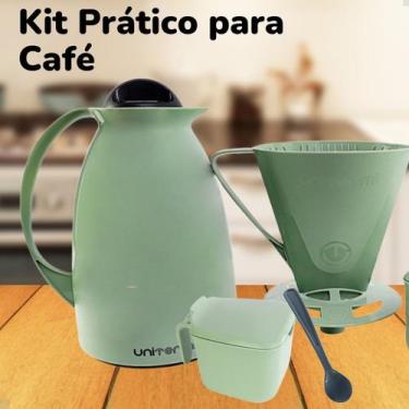 Imagem de Kit Garrafa Térmica  Açucareiro e Suporte Kit presente Café - Unitermi