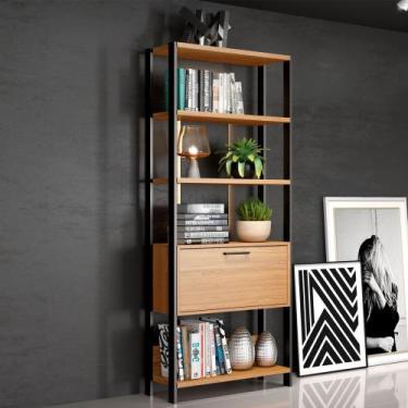 Imagem de Estante Multiuso Componível 73,5cm 5 prateleiras 1 porta 100% MDF E95 