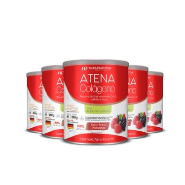 Imagem de 5x colágeno atena verisol+ácido hialurônico frutas vermelhas - HF Supl